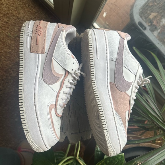 Nike Air Force 1 Shadow White and Pink Women's Shoes - Picture 6 of 11